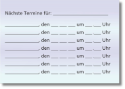 Terminkarten Rückseite